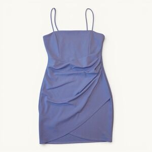 Windsor Wrapped In Stylish Lavender Ruched Wrap Mini Dress Size Small